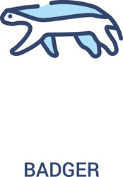 badger concept 2 colored icon simple line element vector image