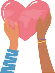 black lives and white hands with heart vector