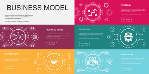 Business model distribution strategy teamwork Vector Image