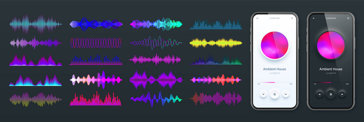 online audio player user interface smartphone app vector image