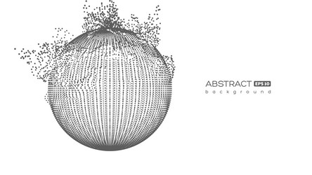 Abstract particles sphere with explosion effect vector