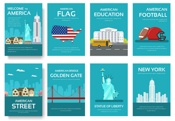 country usa travel vacation guide of goods places vector