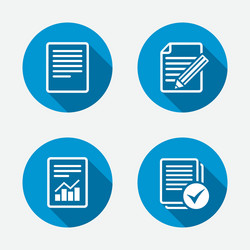 Document icons file with chart and checkbox vector