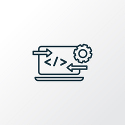 code optimization icon line symbol premium vector image