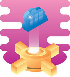 hosting data server with cloud computing vector image