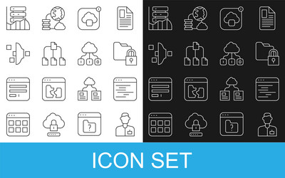 set line analyst engineer software folder vector image