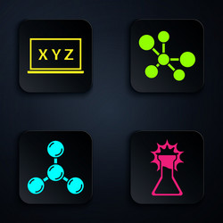set test tube and flask xyz coordinate system vector image
