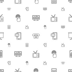 display icons pattern seamless white background vector
