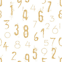 Numeral seamless pattern with glitter sparkle vector