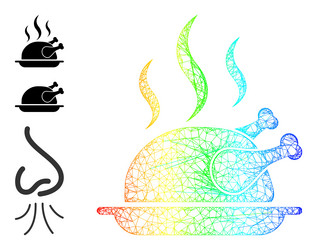 Spectrum gradient net mesh fried chicken aroma vector