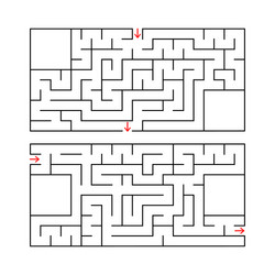 a set two rectangular labyrinths simple flat vector image