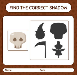 Find the correct shadows game with skull vector