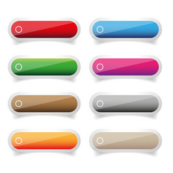 Glossy Button Set - Empty vector image