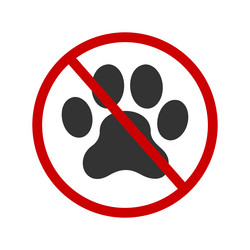 no pets allowed icon domestic animals ban zone Vector Image