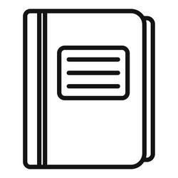 notebook folder icon outline write paper vector image