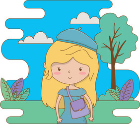 Teenager girl cartoon design vector