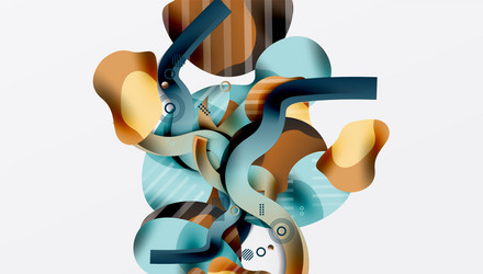 abstract shapes overlap creating dynamic vector image