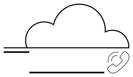 cloud computing concept with voip call integration vector image