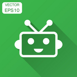 Cute robot chatbot icon in flat style bot vector