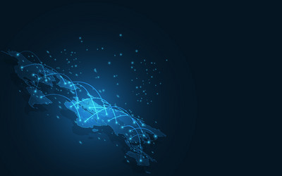 global network connection world map abstract vector image