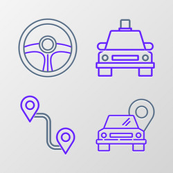 set line map pointer with taxi route location vector image