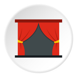 stage curtains icon flat style vector