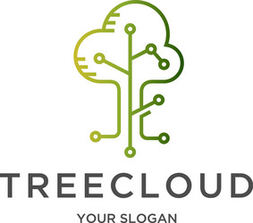 Digital cloud silhouette logo Royalty Free Vector Image
