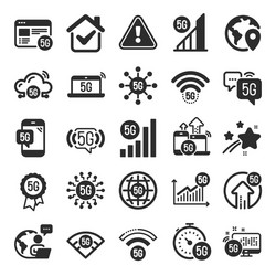 5g technology icons mobile network fast internet vector