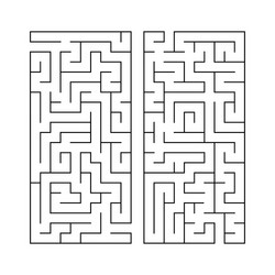 A set two rectangular labyrinths simple flat vector