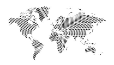 abstract world map in dotted pattern design vector