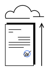 document upload and cloud storage with digital vector image