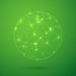 global network lines with dots connection vector image