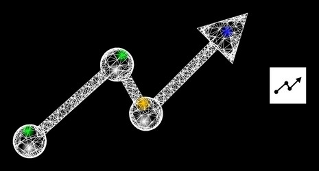 net web mesh up trend icon with multi colored vector image