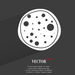 Pizza flat modern web button with long shadow vector