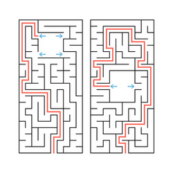 a set two rectangular labyrinths simple flat vector image
