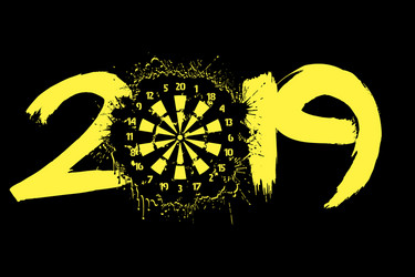 Abstract number 2019 and a dartboard from blots vector