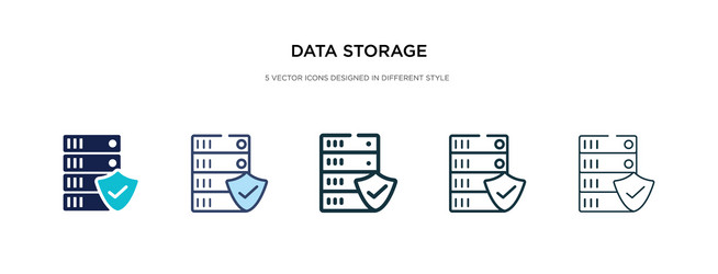 data storage icon in different style two colored vector image