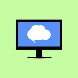 Flat style computer with speech bubble vector