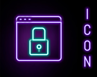 glowing neon line secure your site with https ssl vector image