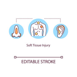 soft tissue injury muscle trauma concept icon vector