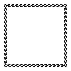square frame with seamless meander pattern vector image