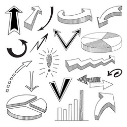 A set arrows and pointers drawn with marker vector
