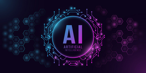 futuristic circle banner with computer circuit vector image