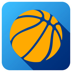 Sport icon with basketball ball in flat style vector