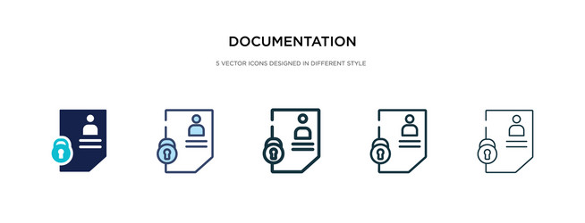 documentation icon in different style two vector image