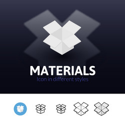 Materials icon in different style vector