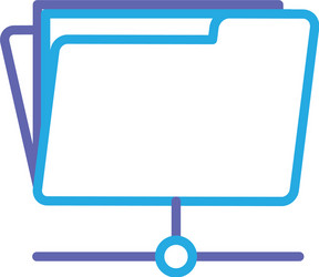 silhouette folder file data center server vector image
