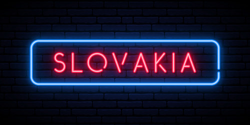 slovakia neon sign bright light signboard vector