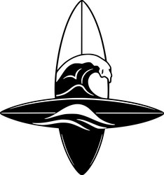 Surfboard Wave Silhouette Royalty Free Vector Image