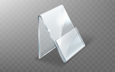 acrylic holder glass or plastic display stand vector